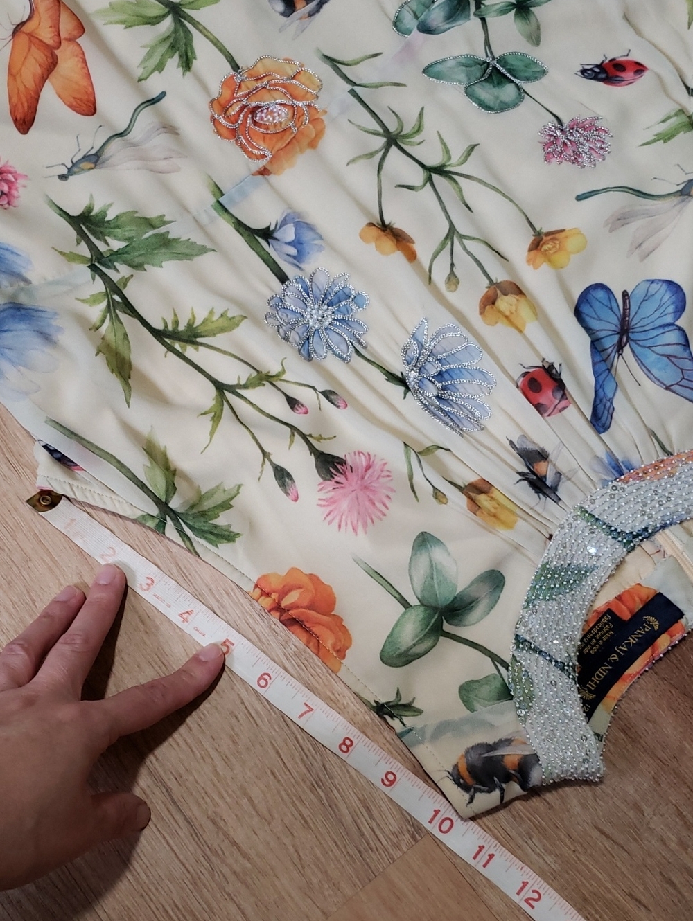 RARE Anthropologie Garden Midi Dress by Pankaj & Nidhi, Size 12P - Picture 12 of 16